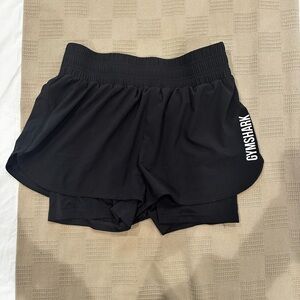 black gymshark running shorts